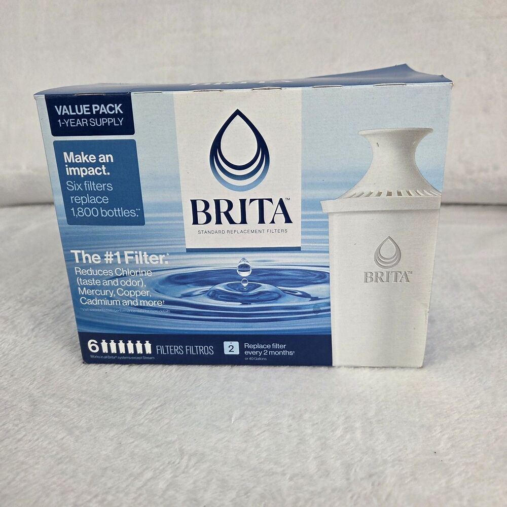 Brita Water Filter 6-Pack Value Set (5 New Cartridges) Open Box